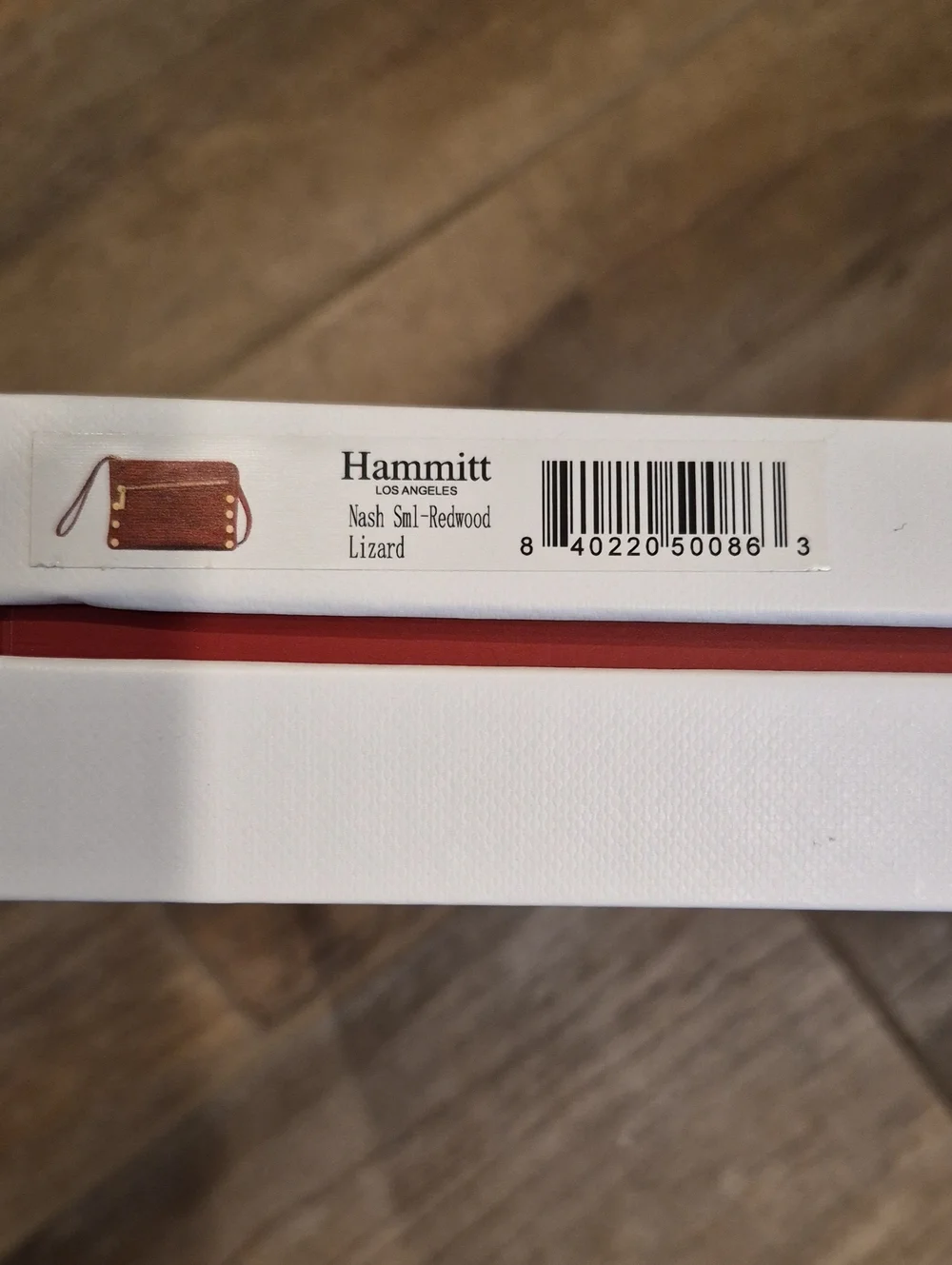 Hammitt Nash Redwood Lizard Leather Brushed Gold Clutch Wristlet Crossbody Bag